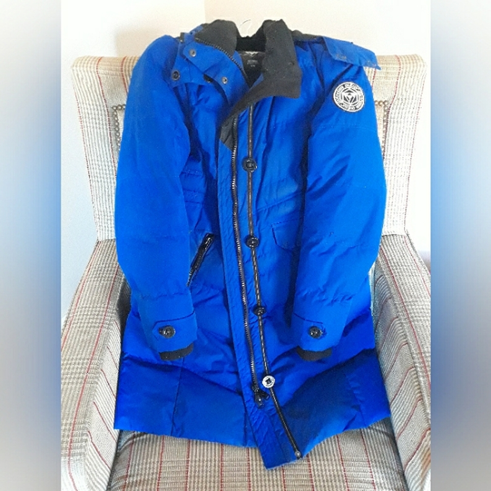 Noize Heavyweight Winter Coat with Hood Blue Size Large